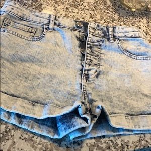 Cuffed button up shorts